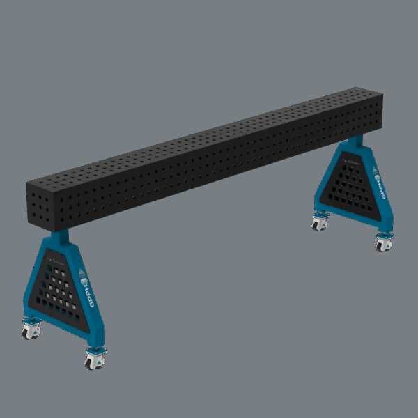Podpora spawalnicza TRESTLE PLUS 2400x200x200 mm - system fi 16 - Siatka 50x50 mm - Na kołach