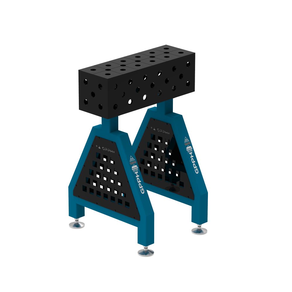 Podpora spawalnicza TRESTLE ECO 600x200x200 mm - system fi 28 - Siatka DIAGONALNA - Na stopach