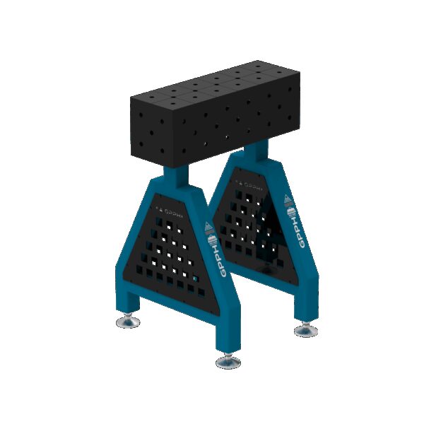 Podpora spawalnicza TRESTLE ECO 600x200x200 mm - system fi 16 - Siatka DIAGONALNA - Na stopach