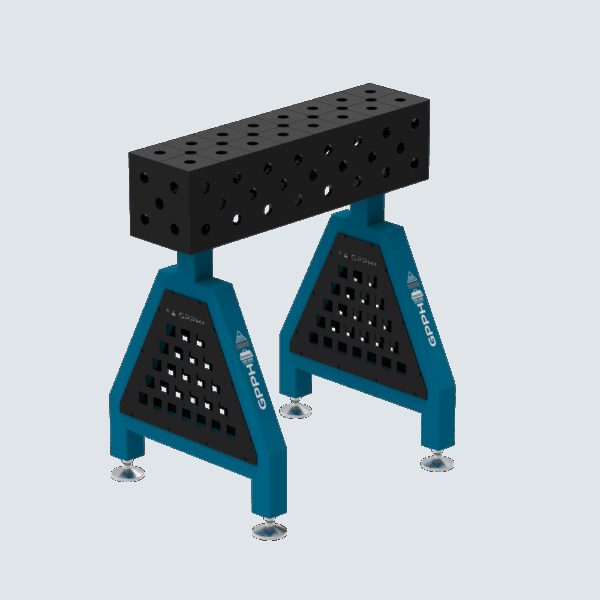 Podpora spawalnicza TRESTLE ECO 800x200x200 mm - system fi 28 - Siatka DIAGONALNA - Na stopach
