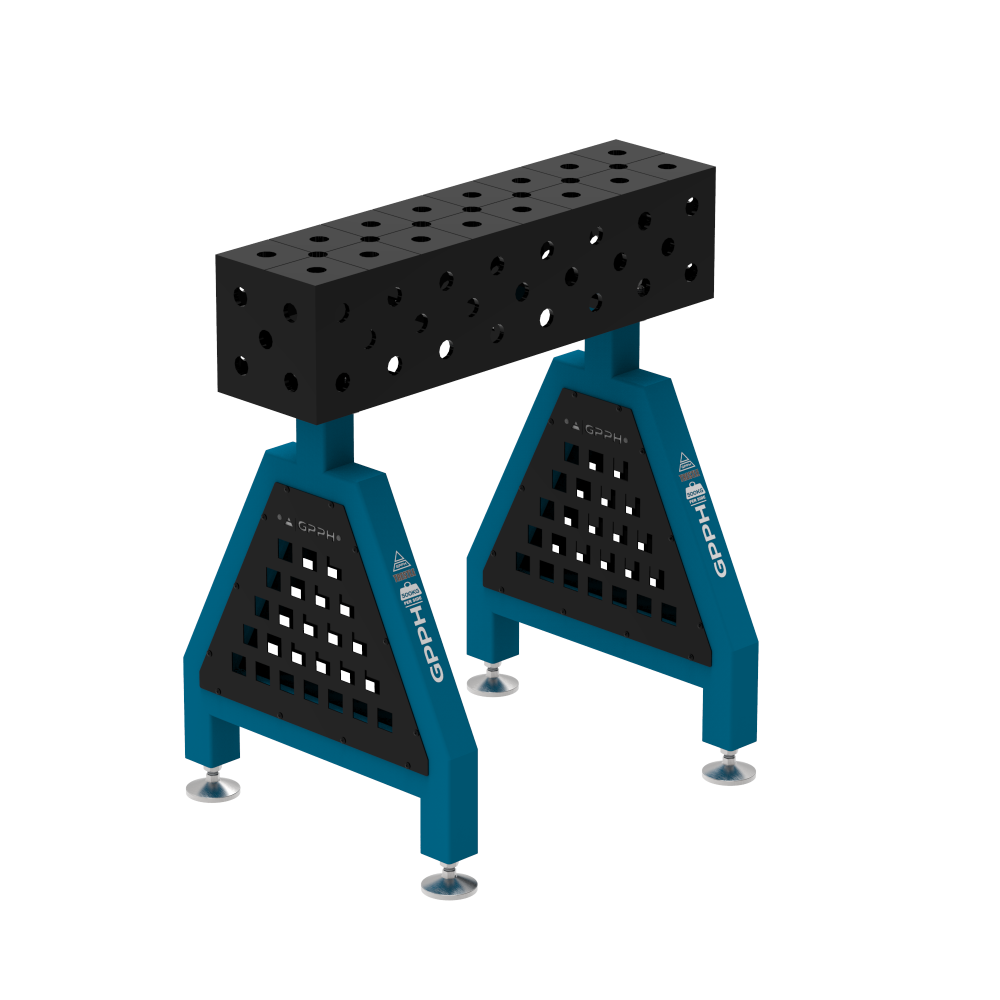 Podpora spawalnicza TRESTLE ECO 800x200x200 mm - system fi 28 - Siatka DIAGONALNA - Na stopach