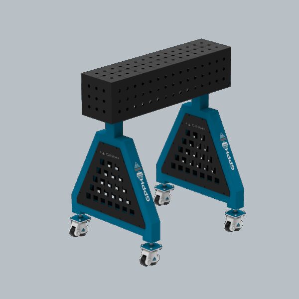 Podpora spawalnicza TRESTLE ECO 800x200x200 mm - system fi 16 - Siatka 50x50 mm - Na kołach