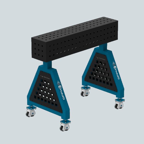 Podpora spawalnicza TRESTLE ECO 1000x200x200 mm - system fi 16 - Siatka 50x50 mm - Na kołach