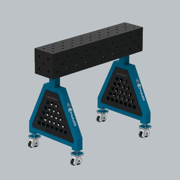 Podpora spawalnicza TRESTLE ECO 1000x200x200 mm - system fi 16 - Siatka DIAGONALNA - Na kołach