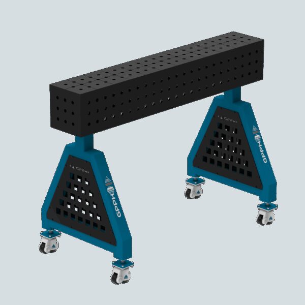 Podpora spawalnicza TRESTLE ECO 1200x200x200 mm - system fi 16 - Siatka 50x50 mm - Na kołach