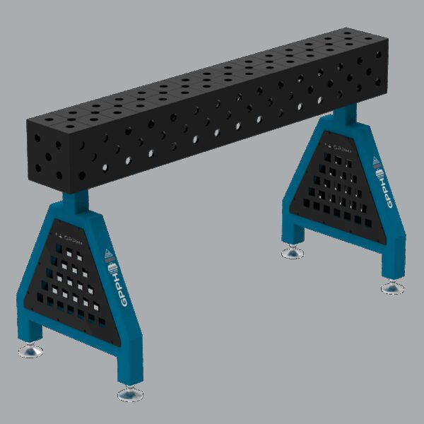 Podpora spawalnicza TRESTLE ECO 1500x200x200 mm - system fi 28 - Siatka DIAGONALNA - Na stopach