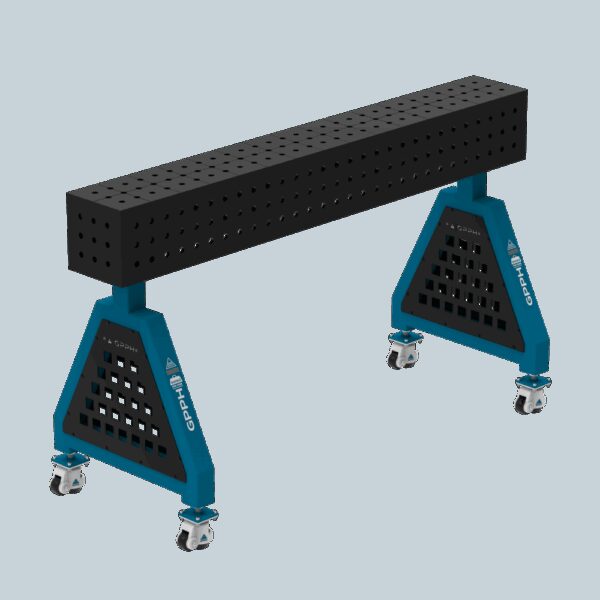 Podpora spawalnicza TRESTLE ECO 1500x200x200 mm - system fi 16 - Siatka 50x50 mm - Na kołach
