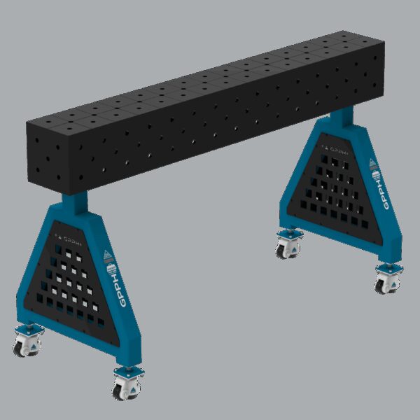 Podpora spawalnicza TRESTLE ECO 1500x200x200 mm - system fi 16 - Siatka DIAGONALNA - Na kołach