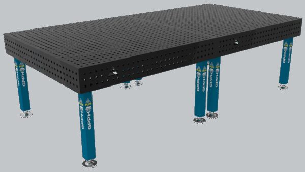 Stół Spawalniczy PLUS Siatka - 50x50mm, System - Φ16, Rozmiar - 3000x1480mm, Nogi - Na stopach