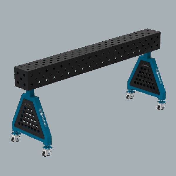 Podpora spawalnicza TRESTLE ECO 2000x200x200 mm - system fi 28 - Siatka DIAGONALNA - Na kołach