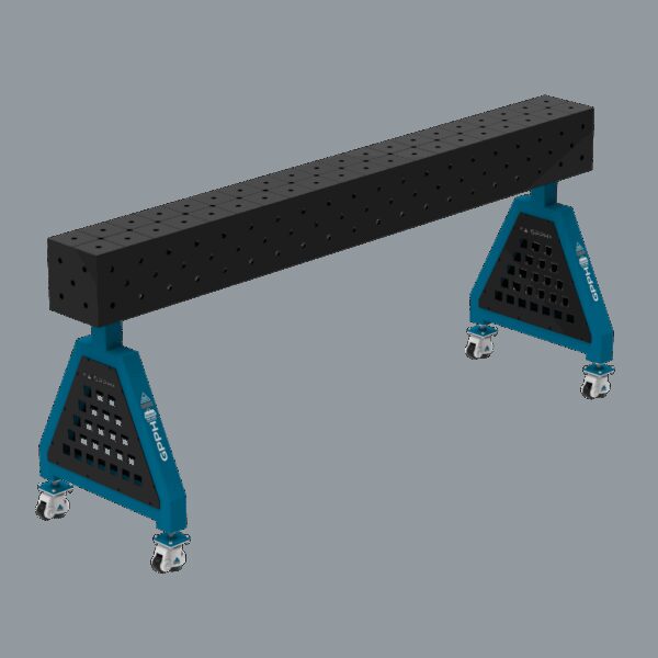 Podpora spawalnicza TRESTLE ECO 2000x200x200 mm - system fi 16 - Siatka DIAGONALNA - Na kołach