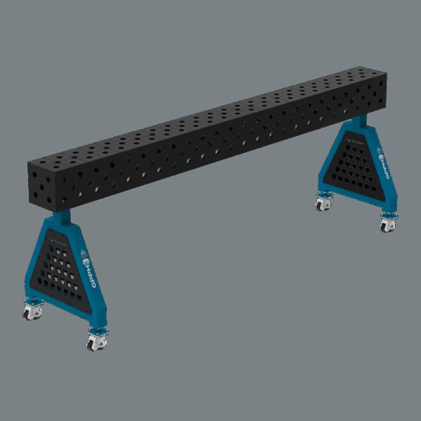 Podpora spawalnicza TRESTLE ECO 2400x200x200 mm - system fi 28 - Siatka DIAGONALNA - Na kołach