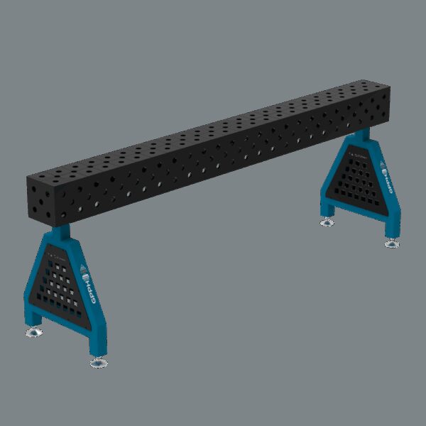Podpora spawalnicza TRESTLE ECO 2400x200x200 mm - system fi 28 - Siatka DIAGONALNA - Na stopach