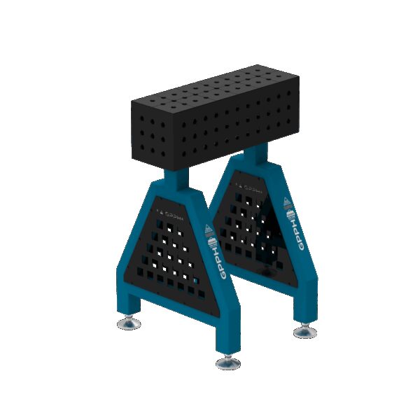 Podpora spawalnicza TRESTLE PRO 600x200x200 mm - system fi 16 - Siatka 50x50 mm - Na stopach