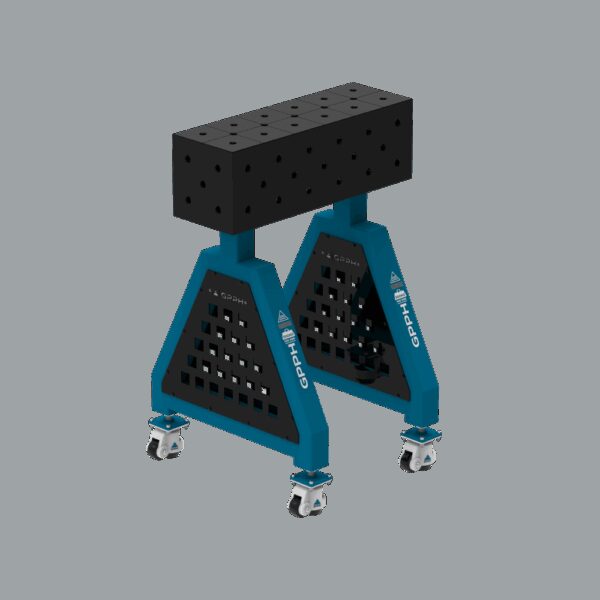 Podpora spawalnicza TRESTLE PRO 600x200x200 mm - system fi 16 - Siatka DIAGONALNA - Na kołach