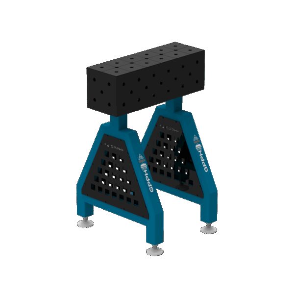 Podpora spawalnicza TRESTLE PRO 600x200x200 mm - system fi 16 - Siatka DIAGONALNA - Na stopach