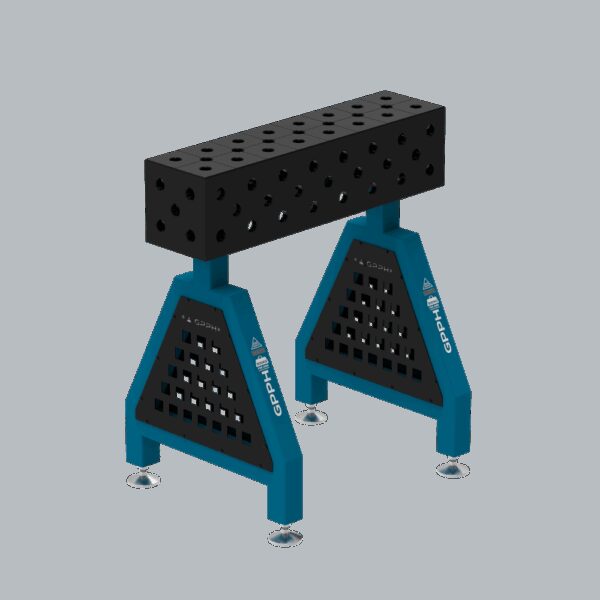 Podpora spawalnicza TRESTLE PRO 800x200x200 mm - system fi 28 - Siatka DIAGONALNA - Na stopach