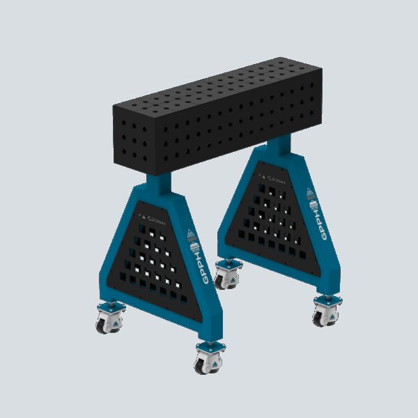Podpora spawalnicza TRESTLE PRO 800x200x200 mm - system fi 16 - Siatka 50x50 mm - Na kołach