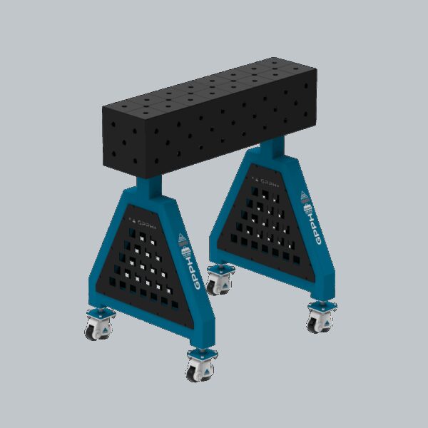 Podpora spawalnicza TRESTLE PRO 800x200x200 mm - system fi 16 - Siatka DIAGONALNA - Na kołach