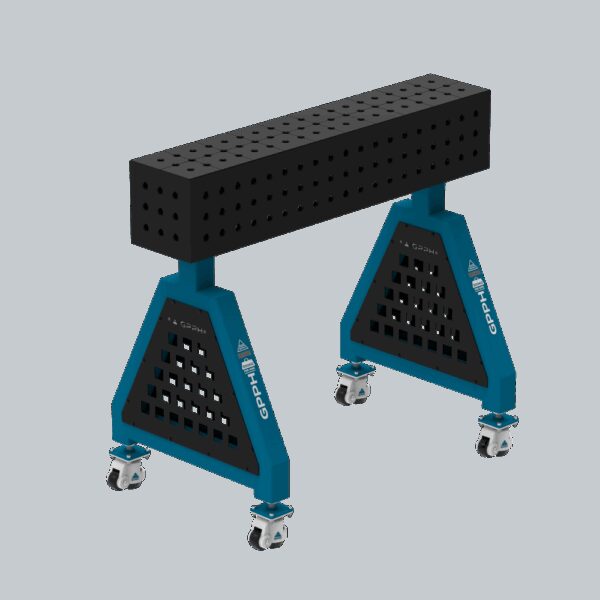 Podpora spawalnicza TRESTLE PRO 1000x200x200 mm - system fi 16 - Siatka 50x50 mm - Na kołach