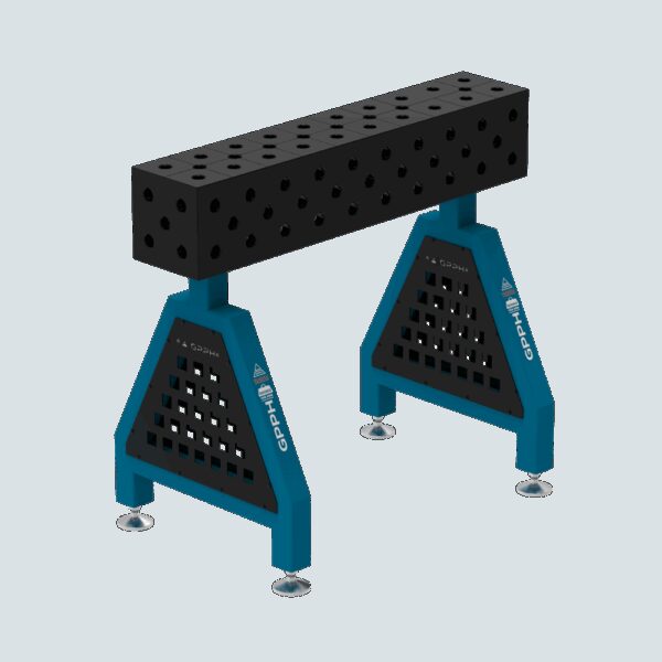 Podpora spawalnicza TRESTLE EXPERT 1000x200x200 mm - system fi 28 - Siatka DIAGONALNA - Na stopach