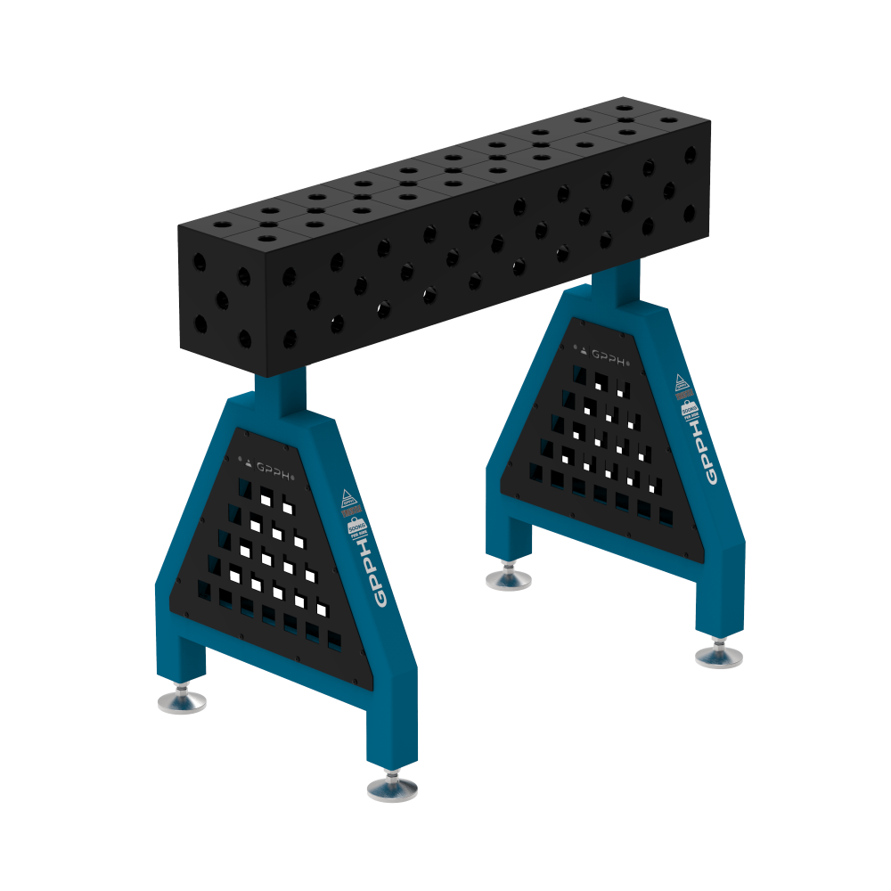 Podpora spawalnicza TRESTLE EXPERT 1000x200x200 mm - system fi 28 - Siatka DIAGONALNA - Na stopach