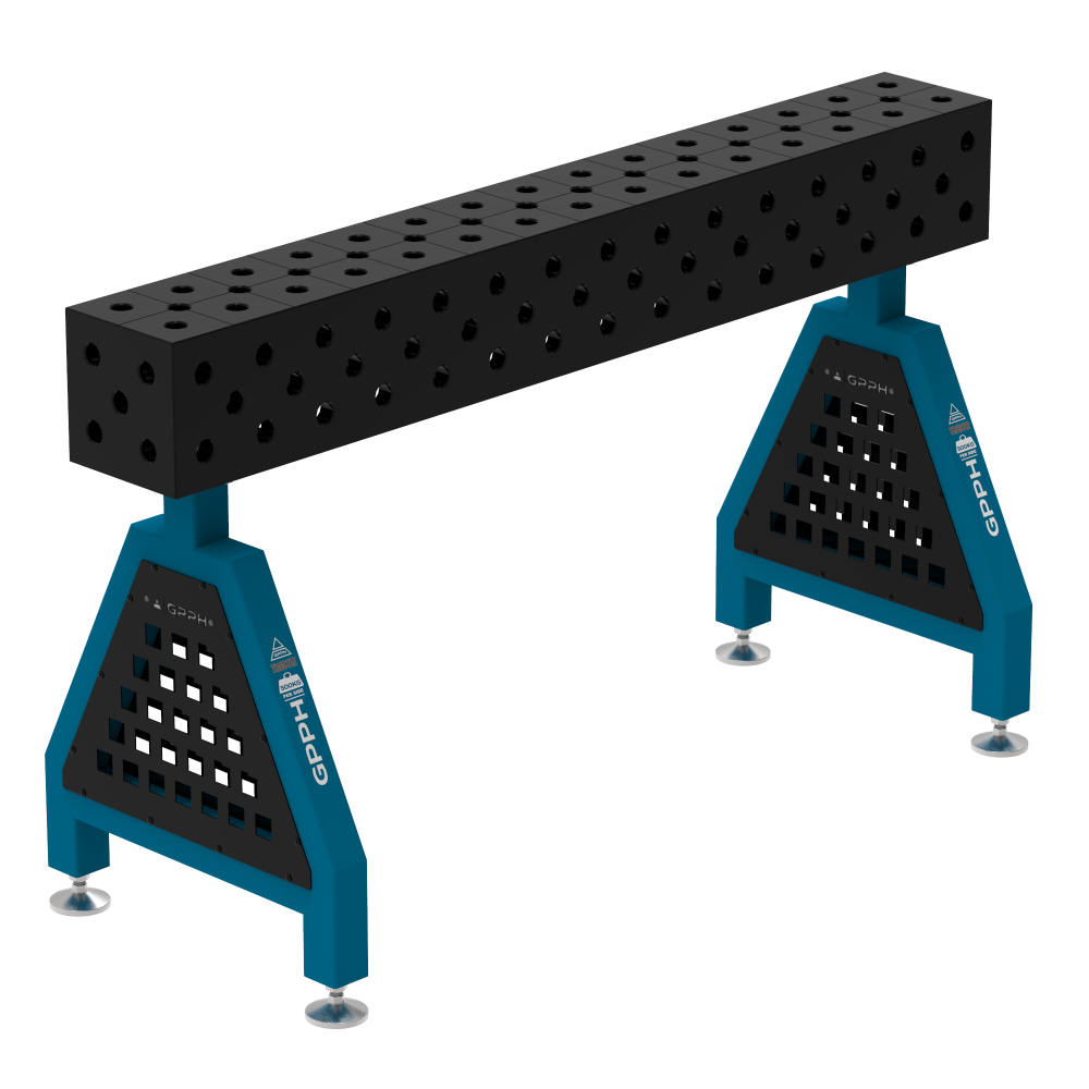 Podpora spawalnicza TRESTLE EXPERT 1500x200x200 mm - system fi 28 - Siatka DIAGONALNA - Na stopach