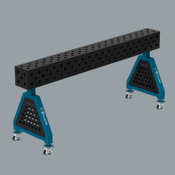Podpora spawalnicza TRESTLE EXPERT 2000x200x200 mm - system fi 28 - Siatka DIAGONALNA - Na kołach