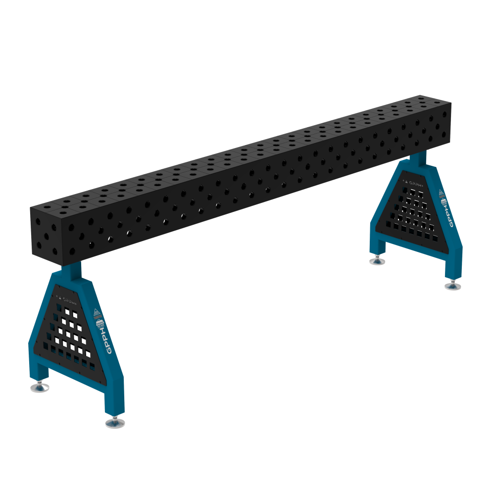 Podpora spawalnicza TRESTLE EXPERT 2400x200x200 mm - system fi 28 - Siatka DIAGONALNA - Na stopach