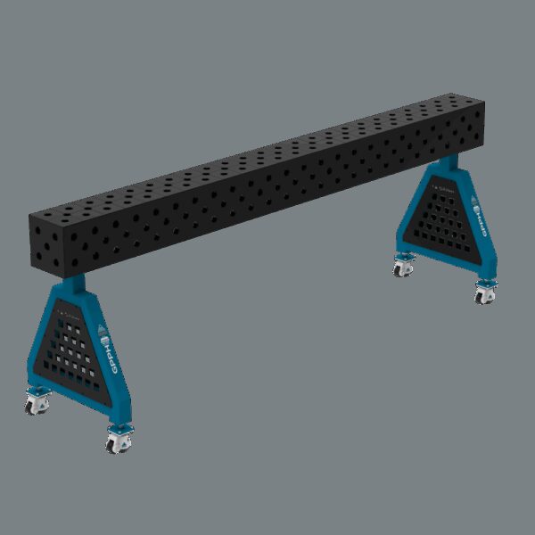 Podpora spawalnicza TRESTLE EXPERT 2400x200x200 mm - system fi 28 - Siatka DIAGONALNA - Na kołach