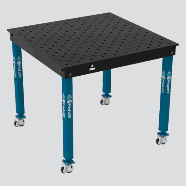 Stół Spawalniczy BASIC Rozmiar - 1000x1000mm, System - Φ16, Nogi - Na kołach, Siatka - DIAGONALNA
