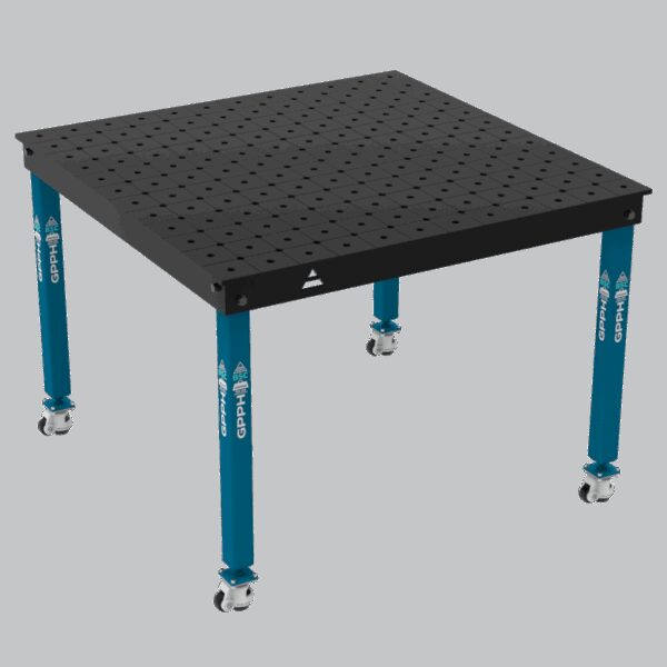 Stół Spawalniczy BASIC Rozmiar - 1200x1200mm, System - Φ16, Nogi - Na kołach, Siatka - DIAGONALNA