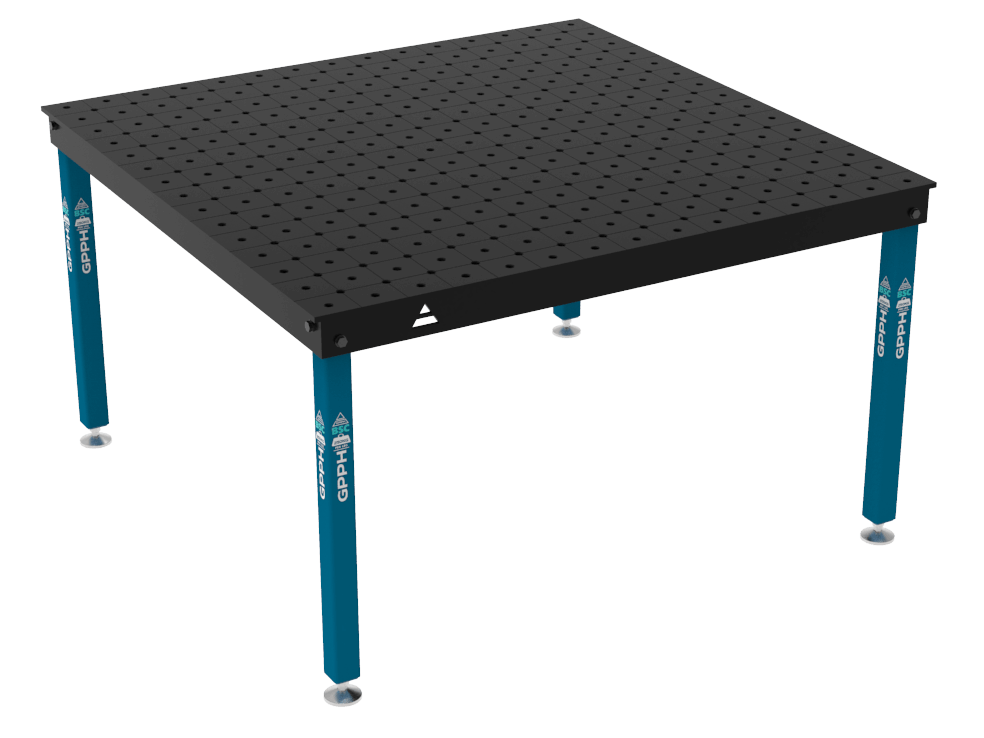 Stół Spawalniczy BASIC Rozmiar - 1500x1480mm, System - Φ16, Nogi - Na stopach, Siatka - DIAGONALNA