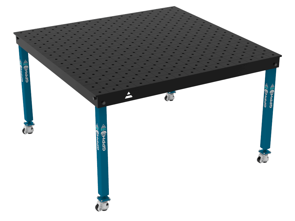 Stół Spawalniczy BASIC Rozmiar - 1500x1480mm, System - Φ16, Nogi - Na kołach, Siatka - DIAGONALNA