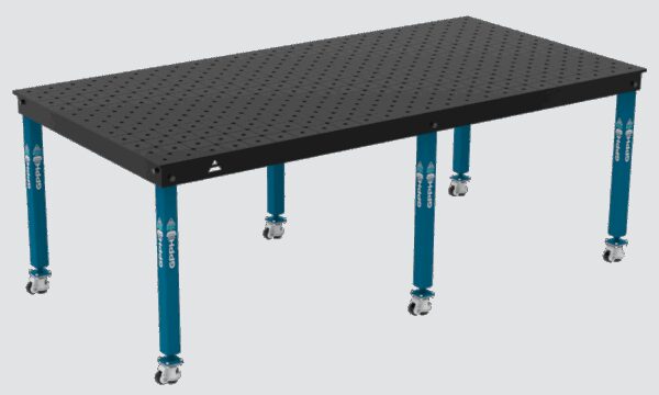 Stół Spawalniczy BASIC Rozmiar - 2400x1200mm, System - Φ16, Nogi - Na kołach, Siatka - DIAGONALNA
