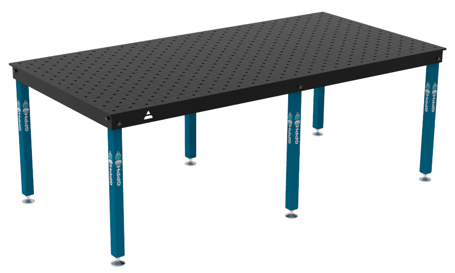 Stół Spawalniczy BASIC Rozmiar - 2400x1200mm, System - Φ16, Nogi - Na stopach, Siatka - DIAGONALNA