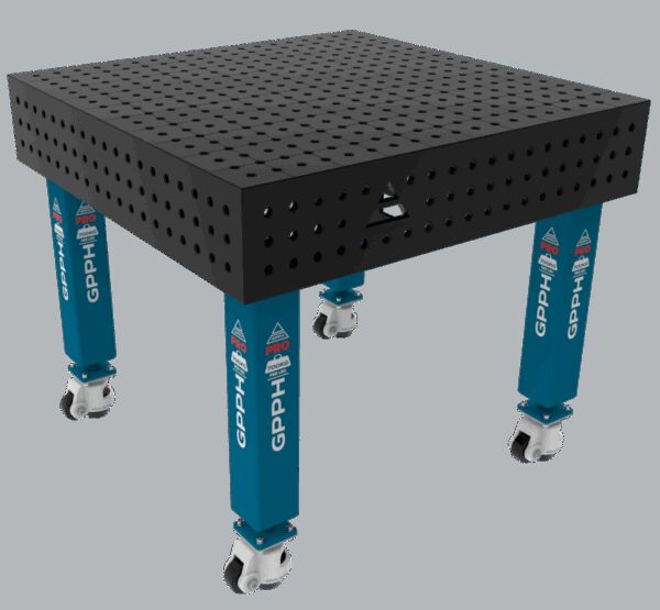 Stół Spawalniczy PRO Rozmiar - 1000x1000mm, Siatka - 50x50mm, System - Φ16, Nogi - Na kołach