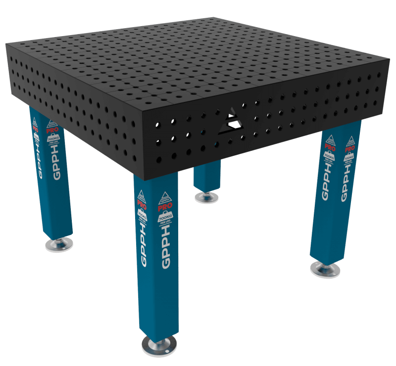 Stół Spawalniczy PRO Rozmiar - 1000x1000mm, Siatka - 50x50mm, System - Φ16, Nogi - Na stopach