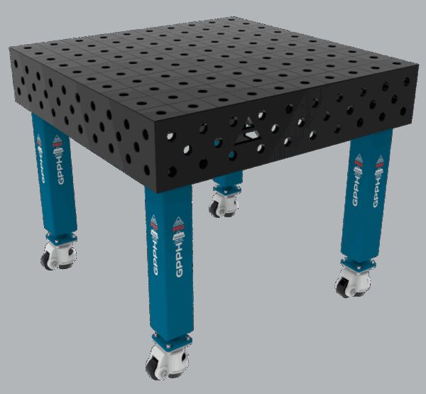 Stół Spawalniczy PRO Rozmiar - 1000x1000mm, Siatka - 100x100mm, System - Φ28, Nogi - Na kołach