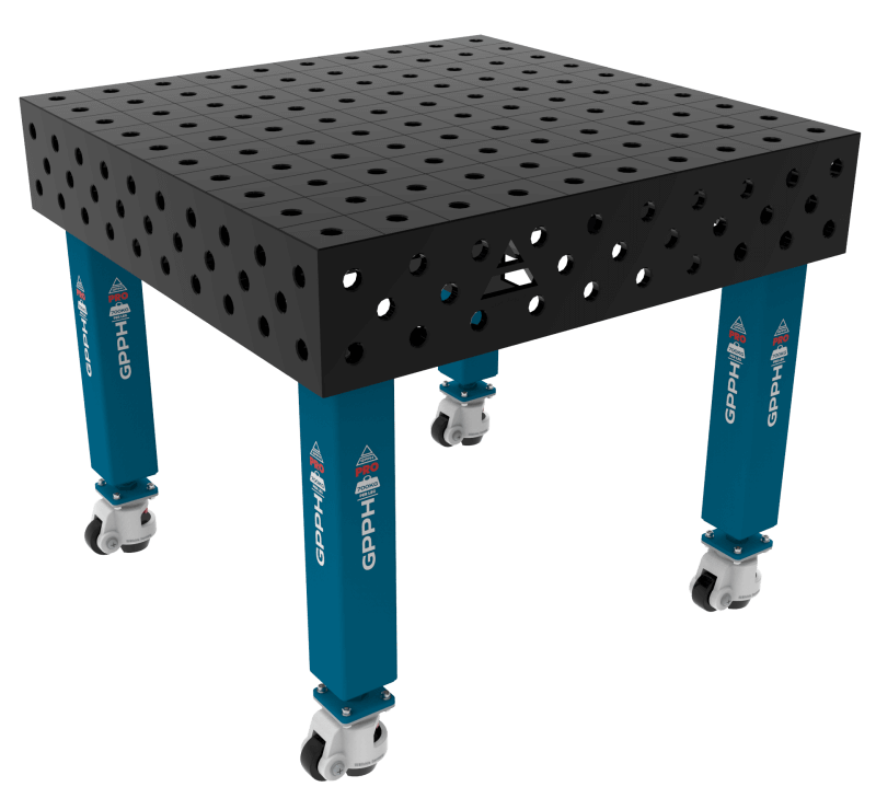 Stół Spawalniczy PRO Rozmiar - 1000x1000mm, Siatka - 100x100mm, System - Φ28, Nogi - Na kołach