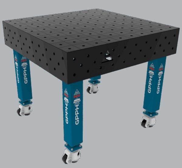 Stół Spawalniczy PRO Rozmiar - 1000x1000mm, Siatka - 100x100mm, System - Φ16, Nogi - Na kołach