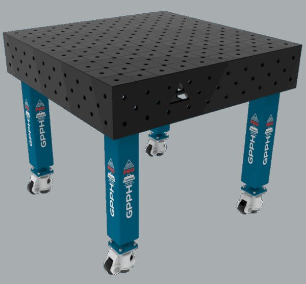 Stół Spawalniczy PRO Rozmiar - 1000x1000mm, System - Φ16, Nogi - Na kołach, Siatka - DIAGONALNA
