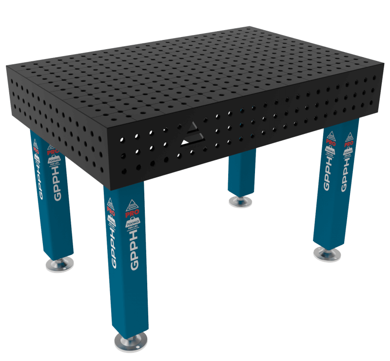 Stół Spawalniczy PRO Rozmiar - 1200x800mm, Siatka - 50x50mm, System - Φ16, Nogi - Na stopach