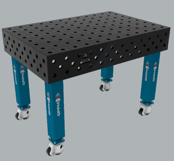Stół Spawalniczy PRO Rozmiar - 1200x800mm, Siatka - 100x100mm, System - Φ28, Nogi - Na kołach