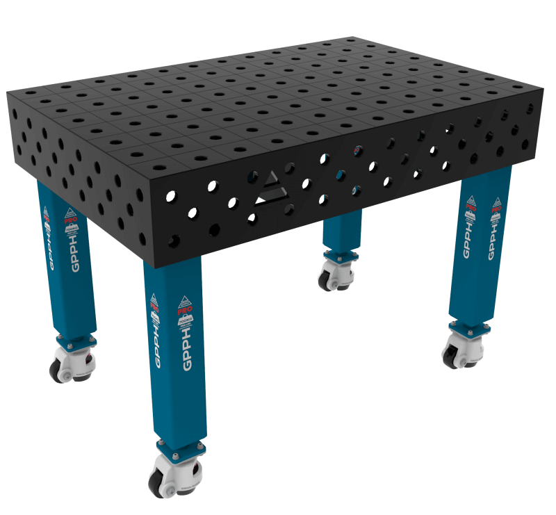 Stół Spawalniczy PRO Rozmiar - 1200x800mm, Siatka - 100x100mm, System - Φ28, Nogi - Na kołach