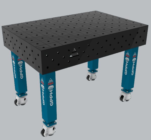 Stół Spawalniczy PRO Rozmiar - 1200x800mm, Siatka - 100x100mm, System - Φ16, Nogi - Na kołach