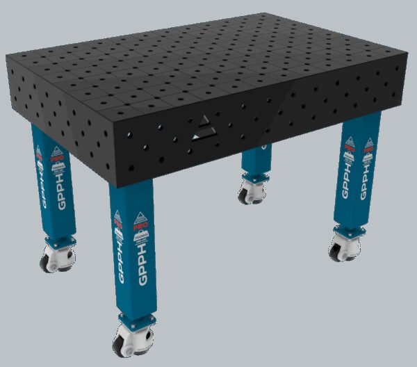 Stół Spawalniczy PRO Rozmiar - 1200x800mm, System - Φ16, Nogi - Na kołach, Siatka - DIAGONALNA