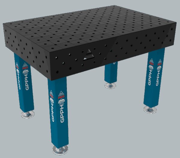 Stół Spawalniczy PRO Rozmiar - 1200x800mm, System - Φ16, Nogi - Na stopach, Siatka - DIAGONALNA