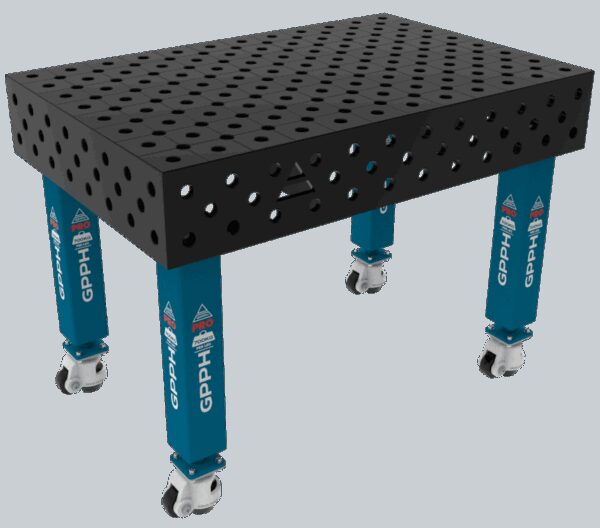 Stół Spawalniczy PRO Rozmiar - 1200x800mm, System - Φ28, Nogi - Na kołach, Siatka - DIAGONALNA