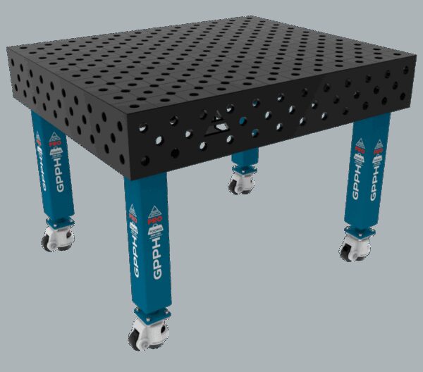 Stół Spawalniczy PRO Rozmiar - 1200x1000mm, System - Φ28, Nogi - Na kołach, Siatka - DIAGONALNA